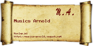 Musics Arnold névjegykártya